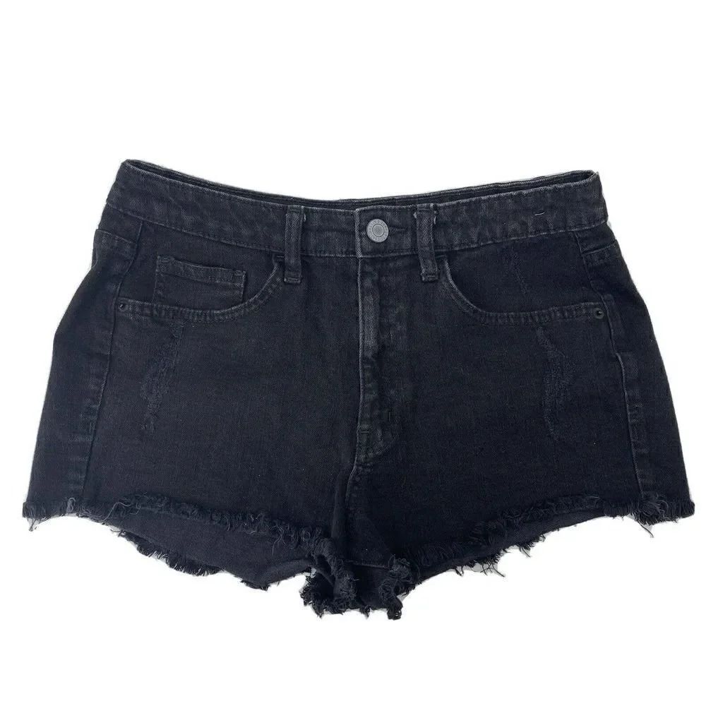 Black High Rise Cut Off Shorts Mossimo Juniors 9